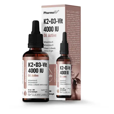 Witamina k2 + d3 w kroplach bezglutenowe 30 ml - Pharmovit