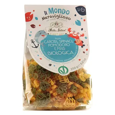 Makaron (kukurydziany trójkolorowy) dla dzieci ocean bezglutenowy 250 g - Pasta Natura (BIO)