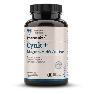 Cynk + magnez + witamina b6 active bezglutenowy 120 kapsułek - Pharmovit