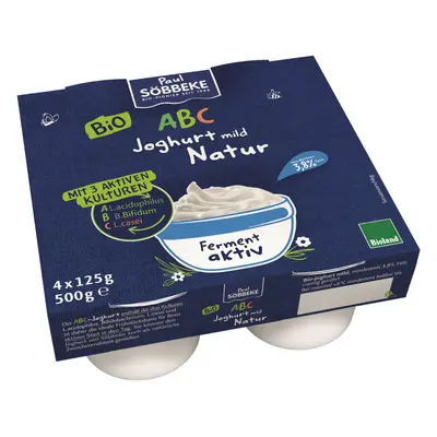 Jogurt Probiotyczny Abc (3,8 % Tłuszczu W Mleku) Bio (4 X 125 G) 500 G - SOBBEKE