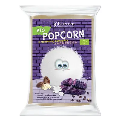 Popcorn z niebieskiej kukurydzy z shea i solą do mikrofalówki bezglutenowy 100 g - BlueCorn (BIO