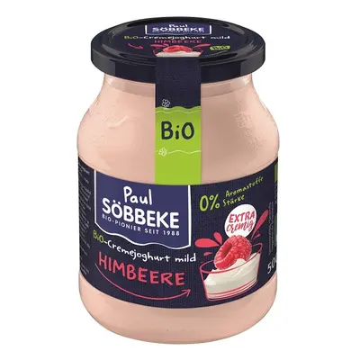 Jogurt Kremowy Malinowy (7,5 % Tłuszczu W Mleku) Bio 500 G (Słoik) - SOBBEKE