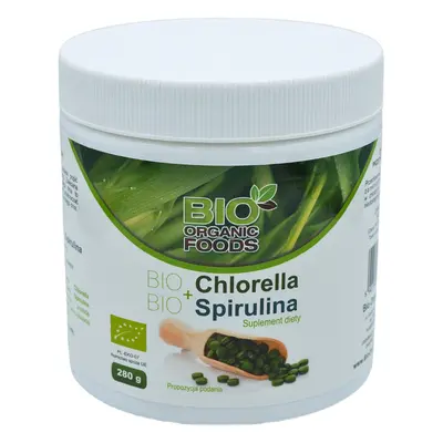 Chlorella pyrenoidosa + spirulina 560 tabletek - Bio Organic Foods (BIO)