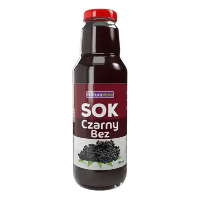 Sok z czarnego bzu 100 % 750 ml - Naturavena