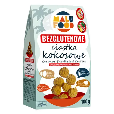 Ciastka kokosowe bez cukru bezglutenowe 100 g - Malu Food