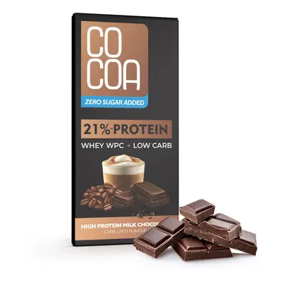 Czekolada mleczna proteinowa latte z białkiem WPC 65 g - Cocoa