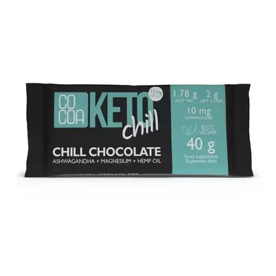 Czekolada chill z magnezem, ashwagandhą i olejem konopnym keto 40 g - Cocoa