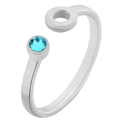 Srebrny pierścionek z karmą i kryształkiem Blue Zircon SWAROVSKI® CRYSTAL