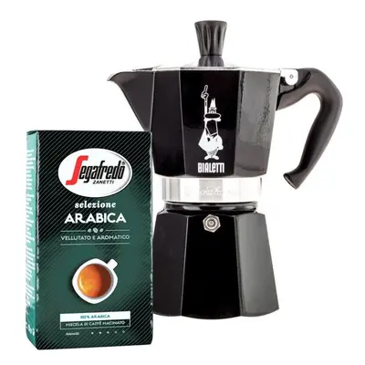 Kawiarka Bialetti Moka Express 6tz czarna + Selezione Arabica 250 g