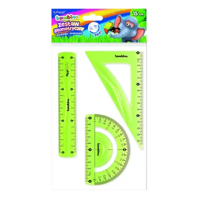 Zestaw kreślarski elastyczny flexi 3 elementowy 15 cm Bambino