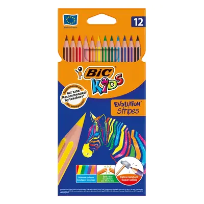 Kredki ołówkowe 12 kol bic evolution stripes