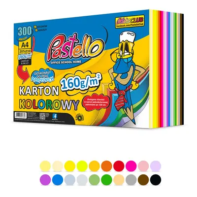 Papier ksero mix A4 160g 20 kolorów 300 kartek