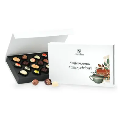 Czekoladki belgijskie Chocolate Box White Najlepszemu Nauczycielowi