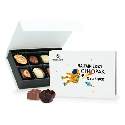 Czekoladowy prezent Chocolate Box Mini White Najfajniejszy chłopak w galaktyce