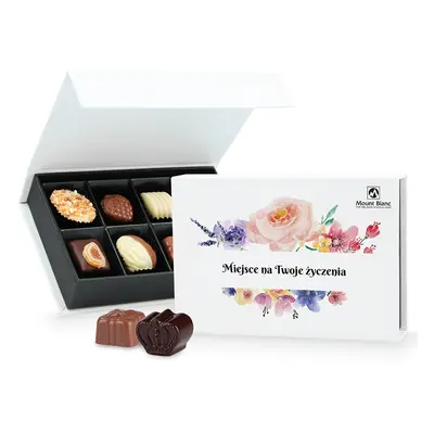 Prezent dla kobiety Chocolate Box Mini White z Twoimi życzeniami