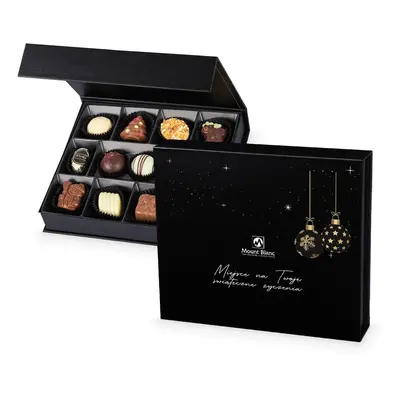 Czekoladki pod Choinkę Chocolate Box Medium Black z Twoimi życzeniami