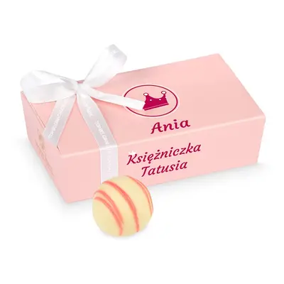 Prezent dla dziewczynki Mini Ballotin Pink no.3 "Księżniczka Mamusi" z imieniem dziecka