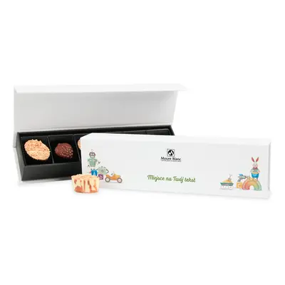 Prezent dla dziecka Chocolate Box Long White z Twoimi życzeniami