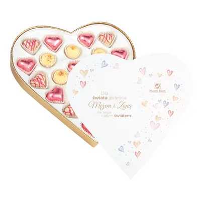 Czekoladki na prezent dla Nowożeńców Sweet Heart White Maxi