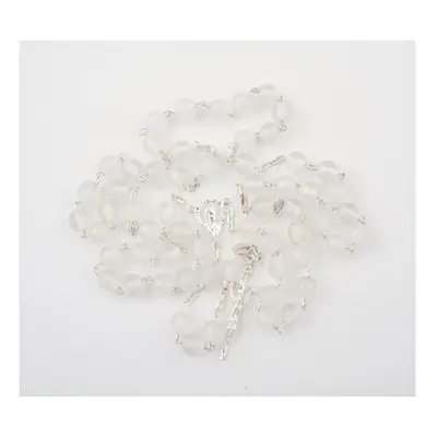 Różaniec Srebrny Agat Biały