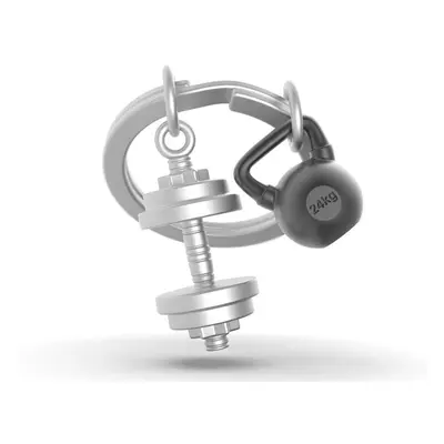 Brelok do kluczy ciężarki hantle 3D – prezent dla kulturysty