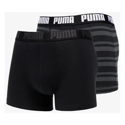 Bokserki męskie Puma HERITAGE STRIPE 2-PACK czarne 90783805