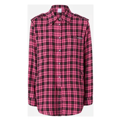 Pinko, Klasyczna koszula w kratkę, Wielokol. fuksja/czarny, 40