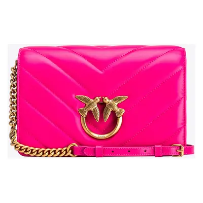 Pinko, Classic Love Bag Click Big Chevron, Pink pinko-stare złoto, U