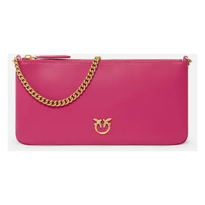 Pinko, Horizontal Flat Bag ze skóry, Pink pinko-stare złoto, U