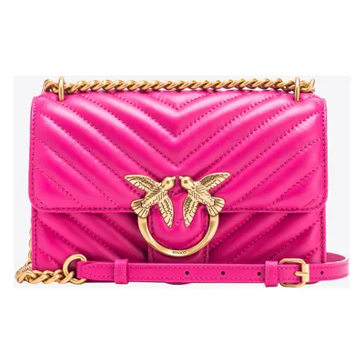 Pinko, Mini Love Bag One Chevron, Pink pinko-stare złoto, U