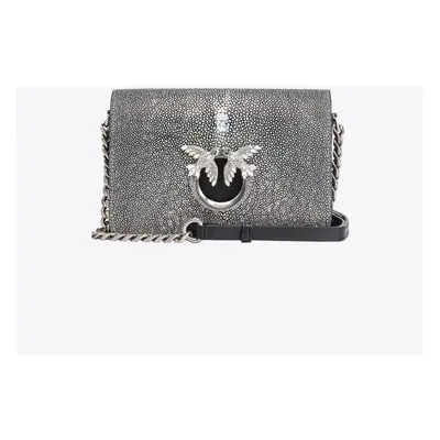 Pinko, Mini Love Bag Click płaszczka PINKO Galleria, Czarny-old silver, U