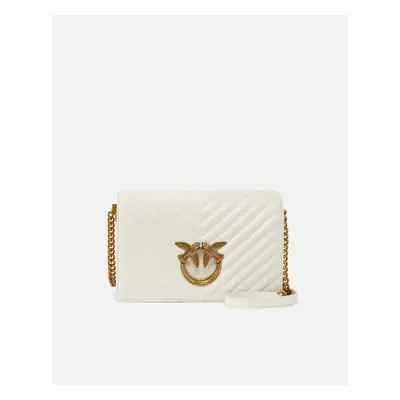 Pinko, Classic Love Bag Click Chevron, Biały+biały-antique gold, U