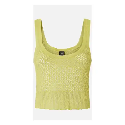 Pinko, Top typu podkoszulek w ażurowe desenie, Seledynowy, XS