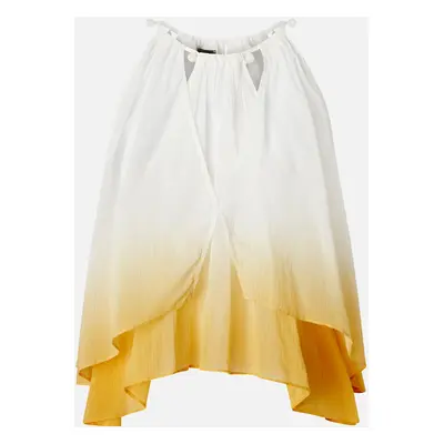 Pinko, Voluminous sleeveless top with shade, Biały/bananowy, XXS