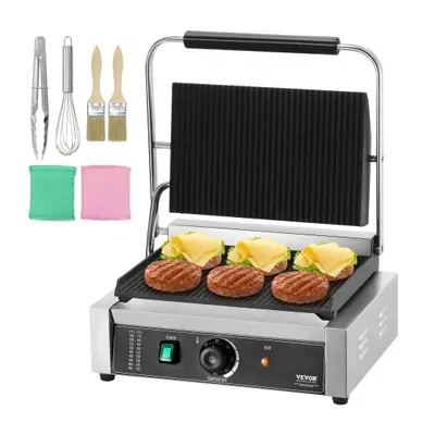 VEVOR Panini Press Grill Opiekacz do kanapek Płyta grillowa 36x23cm Elektryczna reklama