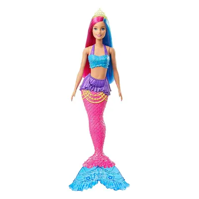 Barbie, Dreamtopia Lalka Syrenka (30cm) z różowo - niebieskimi włosami