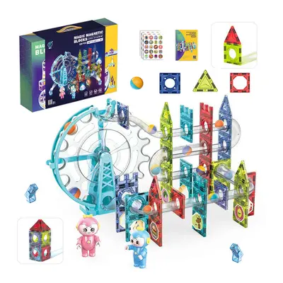 Magnetyczny tor kulkowy kulodrom - Klocki magnetyczne Magic Magnetic Blocks 120 el