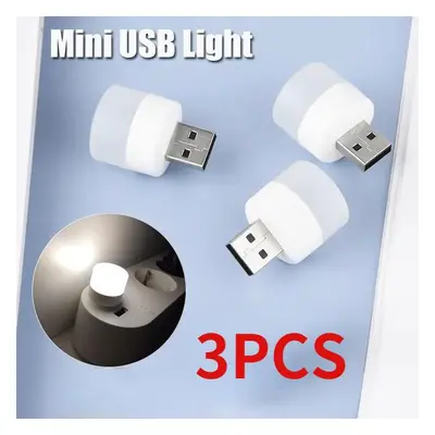 3 SZTUK USB Przenośna mini lampka nocna LED Mała okrągła lampa USB Lights By Night Idealna do sy