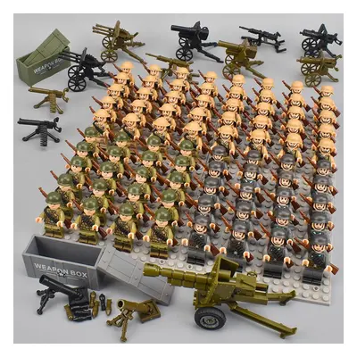 80 sztuk zabawek dla dzieci żołnierze II wojny światowej klocki mini figurki akcji zabawki eduka