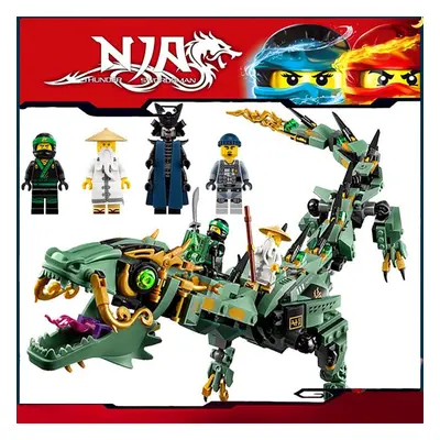 Klocki Phantom Ninja 810 sztuk Zabawka edukacyjna Prezent dla dziecka w wieku 6+ lat Green dragon-568Pcs