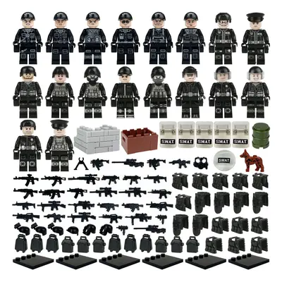 Siły specjalne Czarne lalki SWAT dla dzieci Zabawki do budowania Prezent