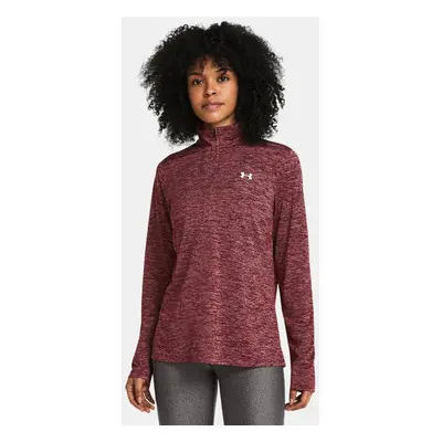 Cardinal / Wit Damska koszulka Under Armour Tech™ Twist ½ Zip M