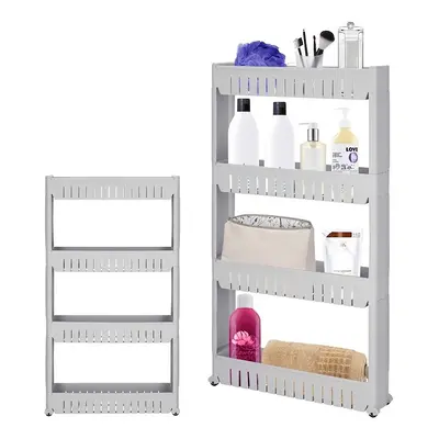 Mobilny regał na kółkach szafka łazienkowa 4 półki szary