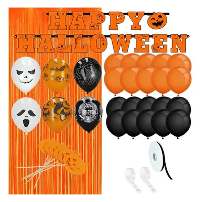 Ozdoby na Halloween zestaw balony girlanda kurtyna 38 el.