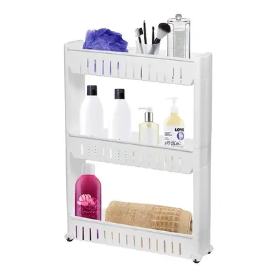 Mobilny regał na kółkach szafka łazienkowa 3 półki biały