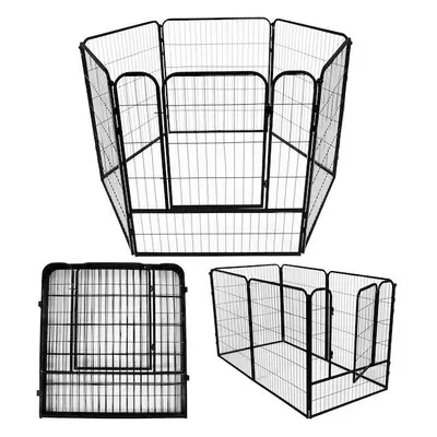 Kojec dla zwierząt wybieg klatka dla psa 184x94x100 cm czarna