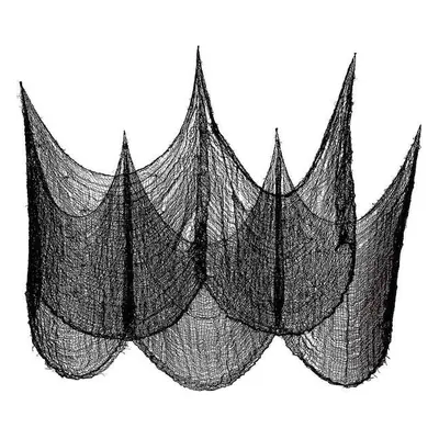 Dekoracja na Halloween czarna siatka pajęczyna