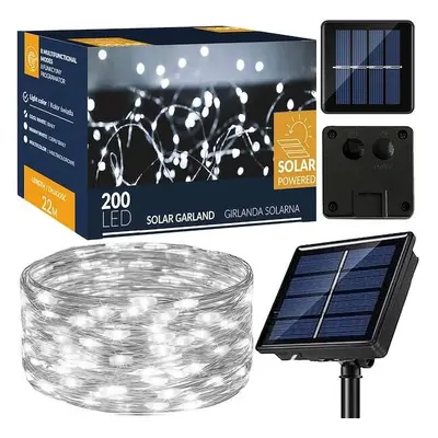 Lampki choinkowe 200 Led 22 m druciki zimny biały oświetlenie świąteczne solarne