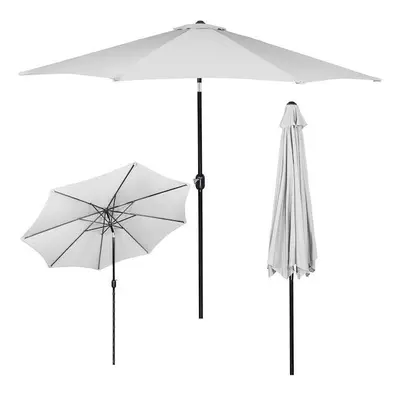 Parasol ogrodowy łamany 300 cm duży z korbką na balkon, taras jasnoszary