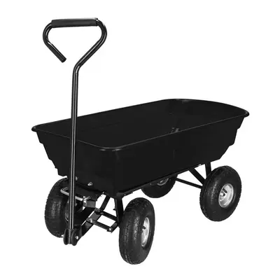 Wózek ogrodowy transportowy metalowy 250kg z funkcją wywrotki, czarny